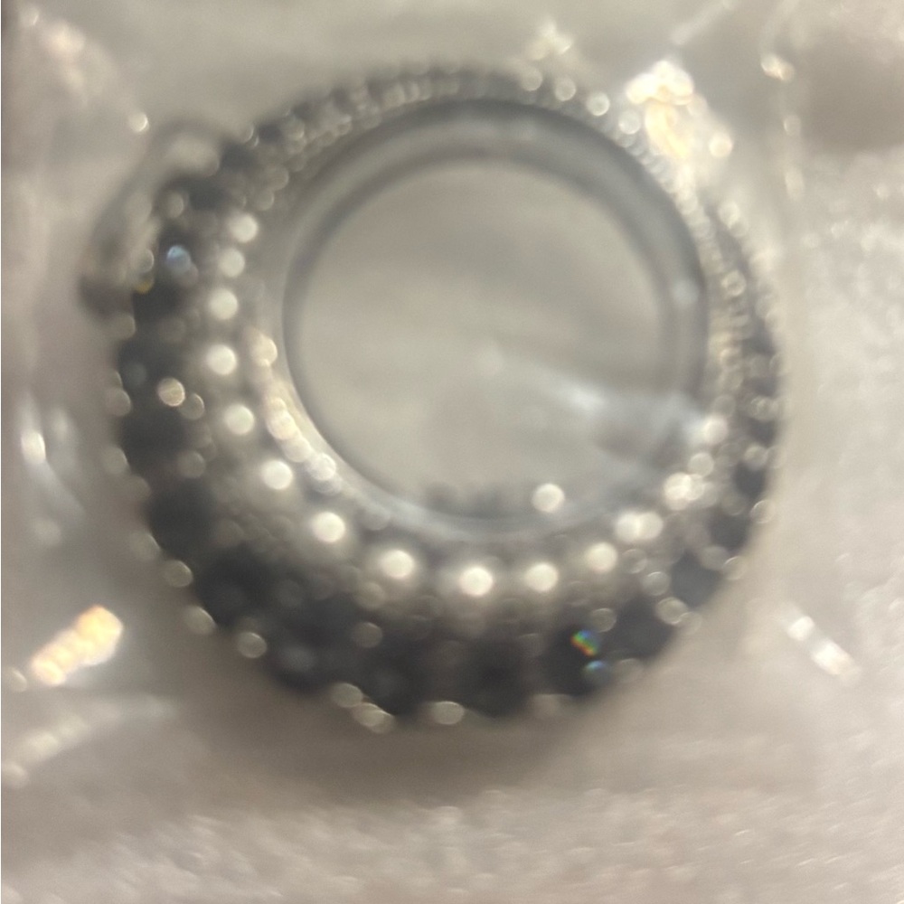 Origami Owl Hematite & Pearl Crescent Moon Hinged Locket